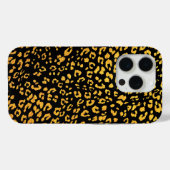 Gold Metallic loodopard Pattern op Black Case-Mate iPhone Case (Achterkant (horizontaal))