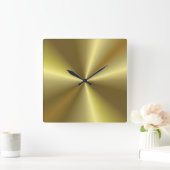 Gold Metallic look Background Sjabloon Elegant Vierkante Klok (Huis)