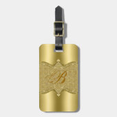 Gold Metallic look met diamanten patroon 2 Bagagelabel (Voorkant verticaal)