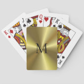 Gold Metallic look Sjabloon Monogramed Pokerkaarten (Achterkant)