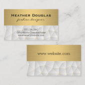 Gold Metallic Lux | Modern geometrisch patroon Visitekaartje (Voorkant / Achterkant)
