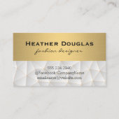 Gold Metallic Lux | Modern geometrisch patroon Visitekaartje (Voorkant)