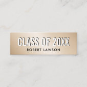 Gold Metallic Luxe Class Afstuderen Name Card Mini Visitekaartje (Voorkant)