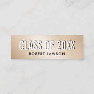 Gold Metallic Luxe Class Afstuderen Name Card Mini Visitekaartje