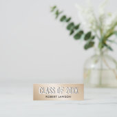 Gold Metallic Luxe Class Afstuderen Name Card Mini Visitekaartje (Staand voorkant)