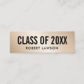 Gold Metallic Luxe Class Afstuderen Name Card Mini Visitekaartje (Voorkant)