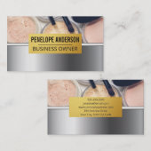 Gold Metallic | Makeup Palette en Penselen Visitekaartje (Voorkant / Achterkant)