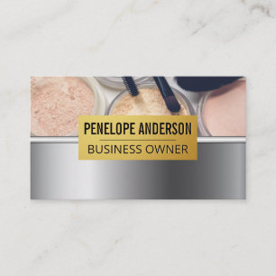 Gold Metallic   Makeup Palette en Penselen Visitekaartje