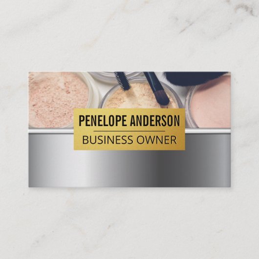 Gold Metallic | Makeup Palette en Penselen Visitekaartje (Voorkant)