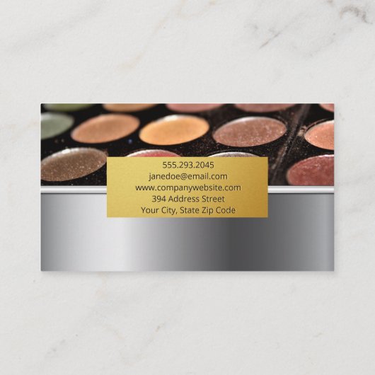 Gold Metallic | Makeup Palette Visitekaartje (Achterkant)