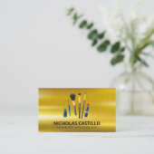 Gold Metallic | Makeuppenselen Visitekaartje (Staand voorkant)