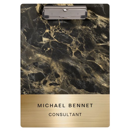 Gold Metallic - marmer - consultant voor Gold-cert Klembord (Voorkant)