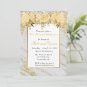 Gold Metallic marmer Flowers Vow Renewal Kaart (Staand voorkant)