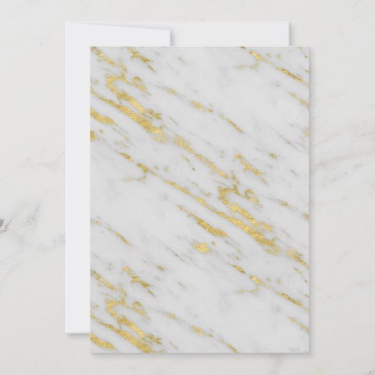 Gold Metallic marmer Flowers Weddenschap Kaart (Achterkant)