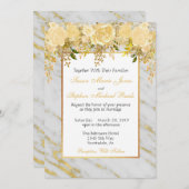 Gold Metallic marmer Flowers Weddenschap Kaart (Voorkant / Achterkant)