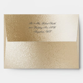 Gold Metallic Modern Elegant Chic Stylish Wedding Envelop