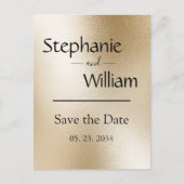 Gold Metallic Modern Elegant Stylish Save the Date Aankondigingskaart (Voorkant)