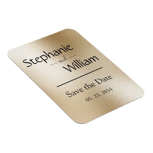 Gold Metallic Modern Elegant Stylish Save the Date Magneet (Rechterzijde)