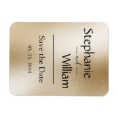 Gold Metallic Modern Elegant Stylish Save the Date Magneet (Horizontaal)