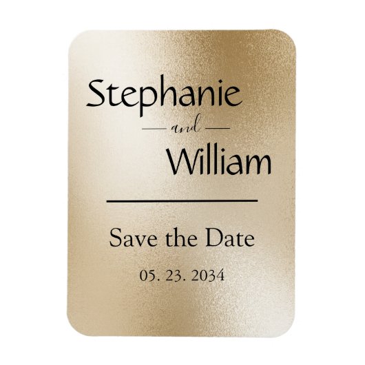 Gold Metallic Modern Elegant Stylish Save the Date Magneet (Verticaal)