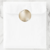 Gold Metallic Modern Elegant Wedding Ronde Sticker (Tas)