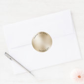 Gold Metallic Modern Elegant Wedding Ronde Sticker (Envelop)