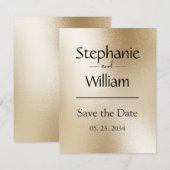 Gold Metallic moderne grafische vormgeving eenvoud Save The Date (Voorkant / Achterkant)