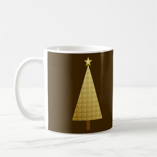 Gold Metallic moderne kerstboom Koffiemok (Links)