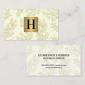 Gold Metallic Monogram | Juniper Branch Visitekaartje (Voorkant / Achterkant)