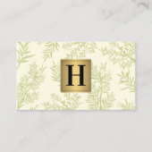 Gold Metallic Monogram | Juniper Branch Visitekaartje (Voorkant)