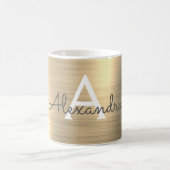 Gold Metallic monogram Naam en Initiaal Koffiemok (Center)