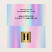 Gold Metallic Monogram | Rainbow Metallic Blend Visitekaartje (Buitenkant ongevouwen)
