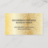 Gold Metallic Monogram | Witte goudtextuur Visitekaartje (Achterkant)