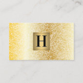 Gold Metallic Monogram | Witte goudtextuur Visitekaartje (Voorkant)