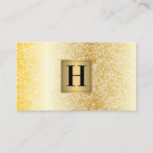Gold Metallic Monogram   Witte goudtextuur Visitekaartje