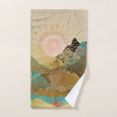 Gold Metallic Mountain Vista Landscape Bad Handdoek (Handdoek)