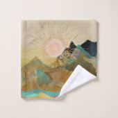 Gold Metallic Mountain Vista Landscape Bad Handdoek (Wasdoekje)