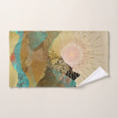 Gold Metallic Mountain Vista Landscape Bad Handdoek (Handdoek)