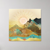 Gold Metallic Mountain Vista Landscape Canvas Afdruk (Voorkant)
