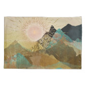 Gold Metallic Mountain Vista Landscape Kussensloop (Achterkant)