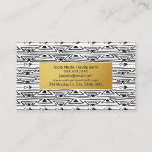 Gold Metallic Pattern | Bohemisch Patroon Visitekaartje (Achterkant)