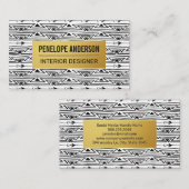 Gold Metallic Pattern | Bohemisch Patroon Visitekaartje (Voorkant / Achterkant)