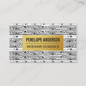 Gold Metallic Pattern | Bohemisch Patroon Visitekaartje (Voorkant)