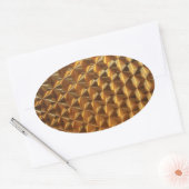 Gold Metallic Pattern Ovale Sticker (Envelop)