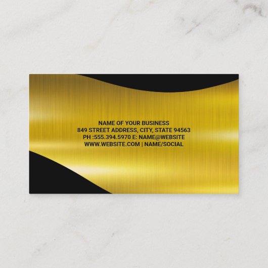 Gold Metallic penseel en zwart Visitekaartje (Achterkant)