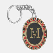 Gold Metallic Poker Design | Monogram Sleutelhange Sleutelhanger (Voorkant Links)
