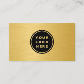 Gold Metallic Professional Company Logo QR Code  Visitekaartje (Achterkant)
