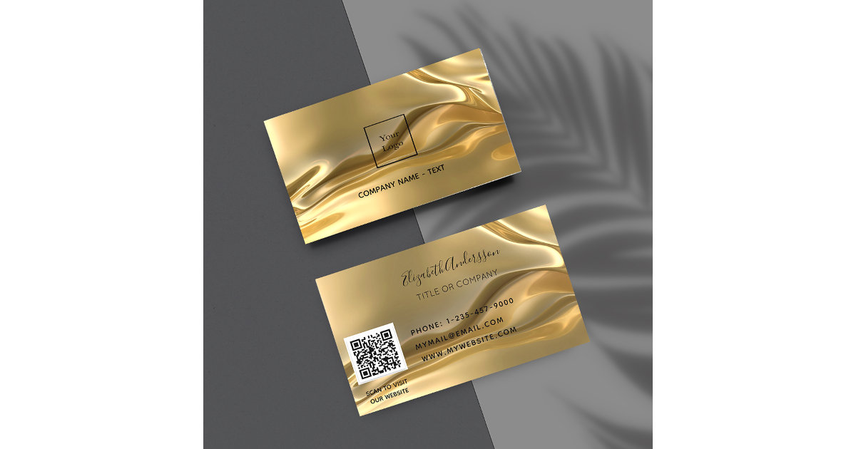 Gold metallic qr code logo visitekaartje | Zazzle.nl