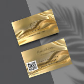 Gold metallic qr code logo visitekaartje