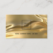 Gold metallic qr code logo werknemer foto visitekaartje (Voorkant)